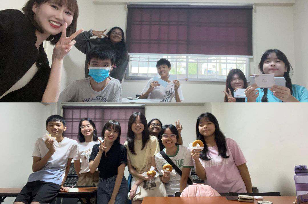 teacher eunice with her students - blue herring academy